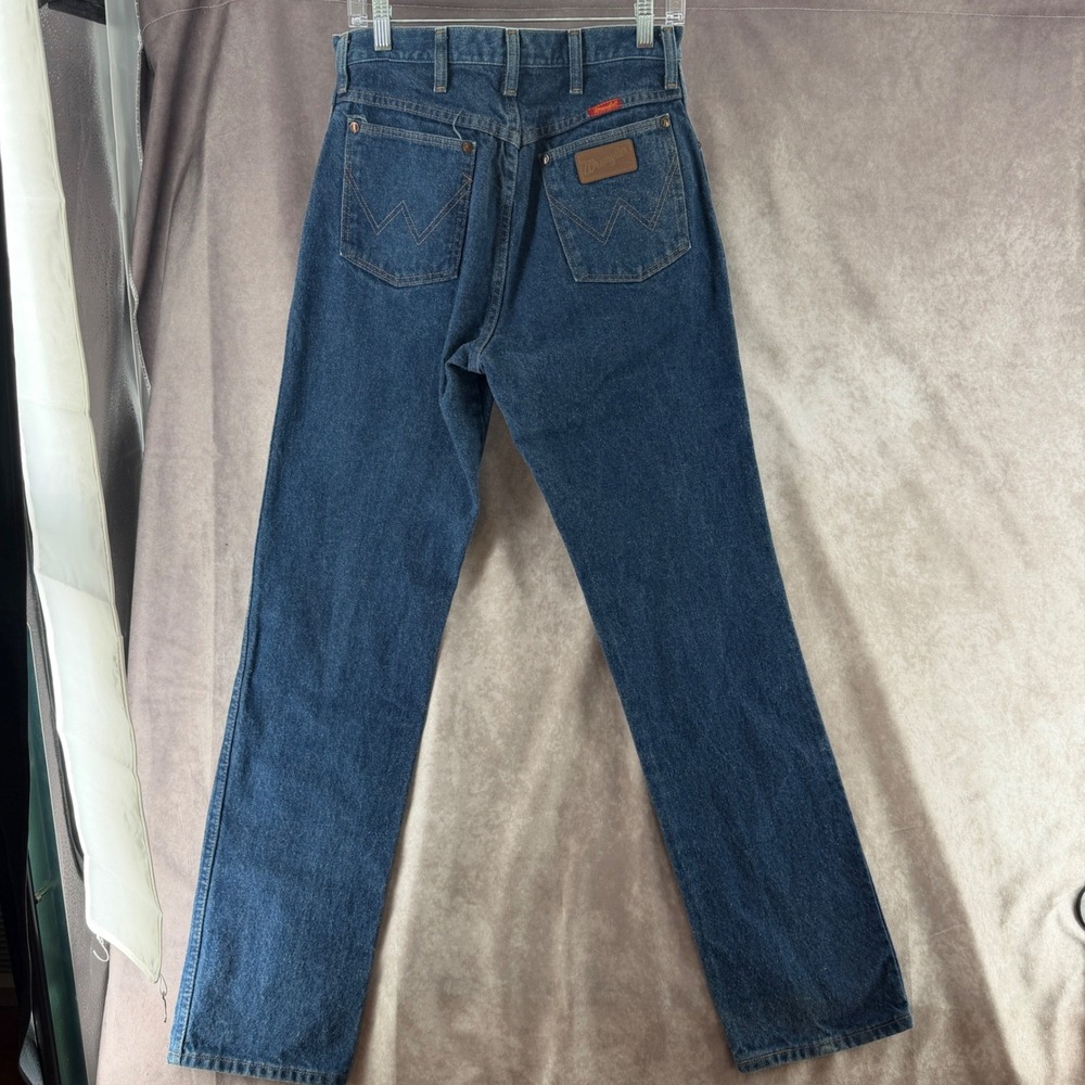 Vintage Wrangler 14MWZG High Rise Straight Leg Jeans Dark Wash USA Made 11x32